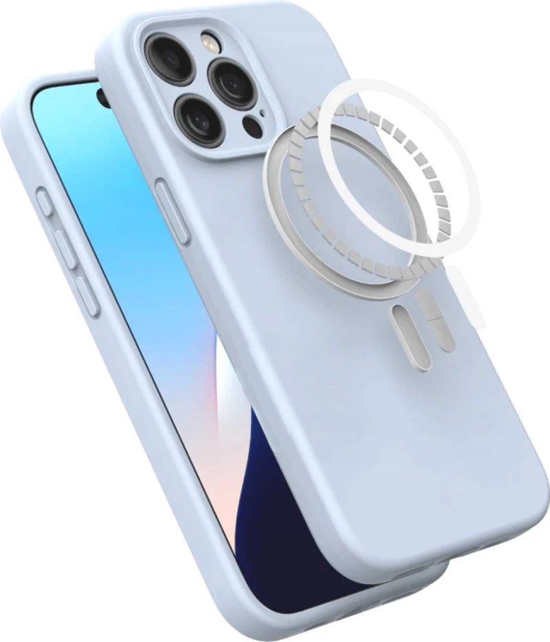 Θήκη iPhone 15 Pro Spacecase Silicone Mag Case Σιλικόνης με MagSafe - Baby Blue (5905719137830)