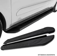 Πλαινά Σκαλοπάτια Με Βάσεις Για Toyota Corolla Cross 2020- FABA Black 183cm 2 Τεμάχια Αλουμινίου