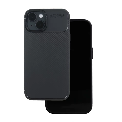 Θήκη TPU Σιλικόνης Carbon Style για iPhone 13 - Μαύρη
