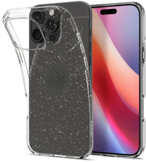 Θήκη TPU Σιλικόνης Glitter για iPhone 16 Pro - Διάφανη