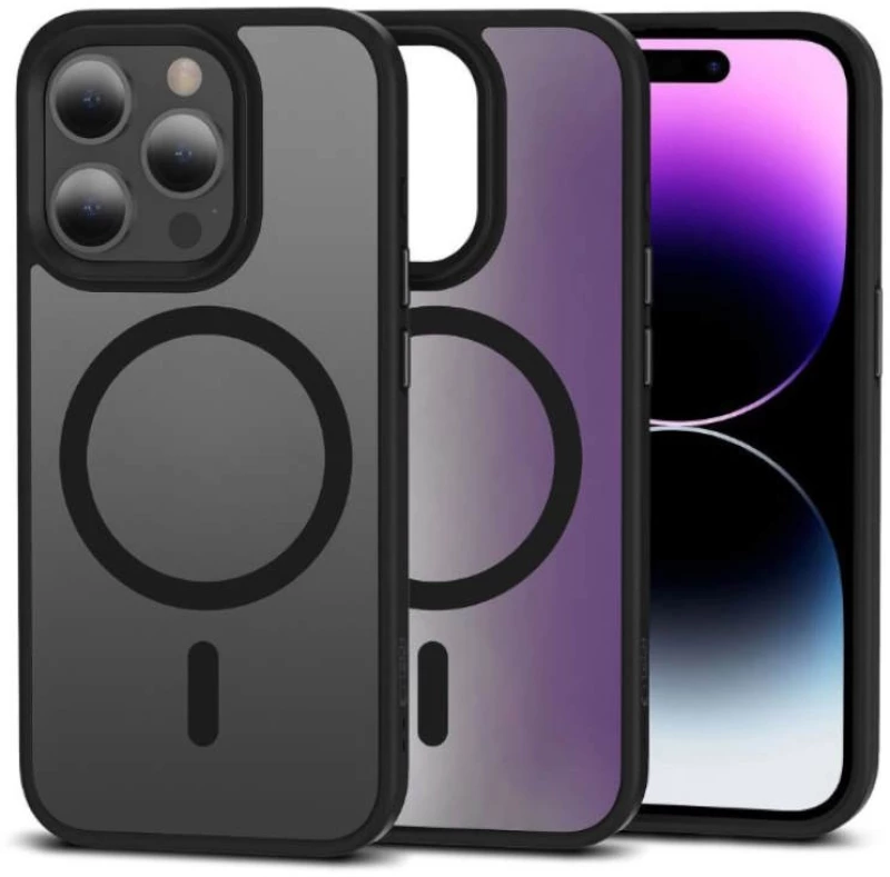 Tech-Protect Σκληρή Θήκη MagMat με MagSafe για iPhone 15 Pro - Μαύρο Φιμέ