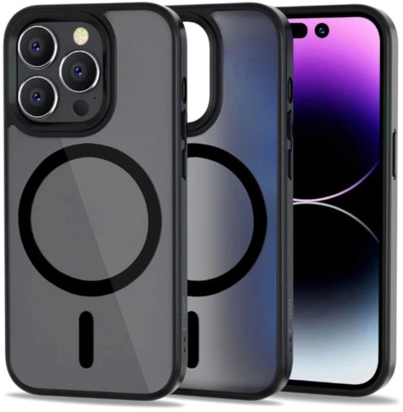 Tech-Protect Σκληρή Θήκη MagMat με Magsafe για iPhone 14 Pro Max - Διάφανη με Μαύρο Πλαίσιο