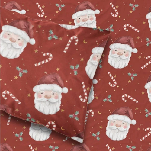 Σεντόνι Διπλό (220x240) Άγιος Βασίλης Κόκκινο Borea