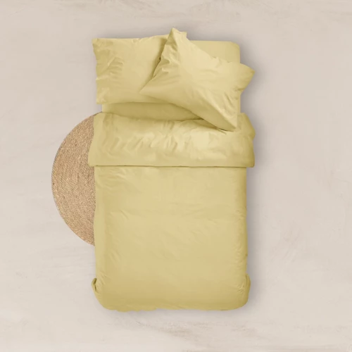 Σεντόνι Διπλό (220x240) Solid Κίτρινο βαμβακερό Borea