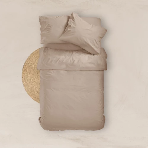 Σεντόνι King Size (180x200+40) Με Λάστιχο Solid Μπεζ βαμβακερό Borea