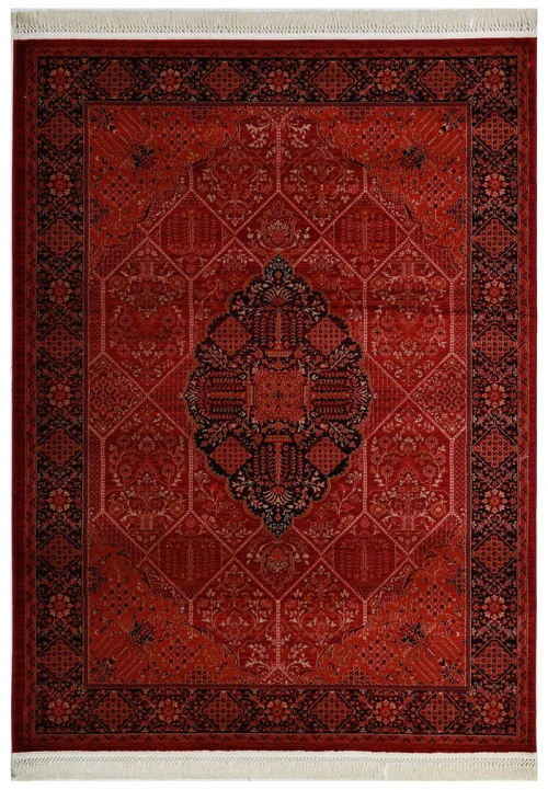 Χαλί μηχανής 200x290 Afgan 316A D.RED BLACK Royal Carpet