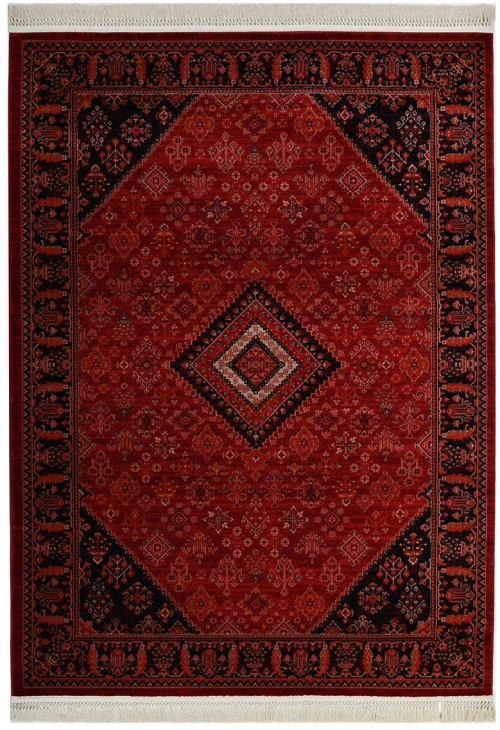 Χαλί μηχανής 200x290 Afgan 306A D.RED BLACK Royal Carpet