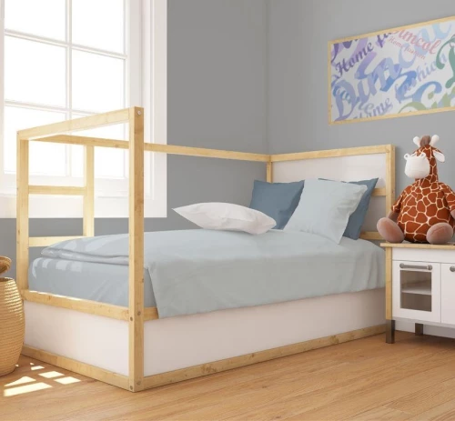 Σεντόνι Κούνιας (70x140+15) Με Λάστιχο Solid 505 Light Blue-Grey βαμβακερό DimCol
