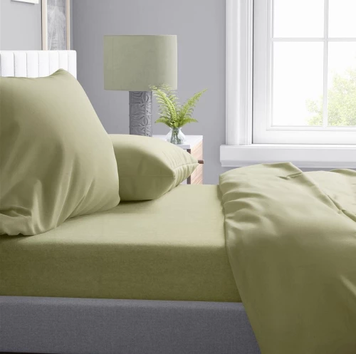 Σεντόνι Υπέρδιπλο (220x240) Solid 504 Olive βαμβακερό DimCol