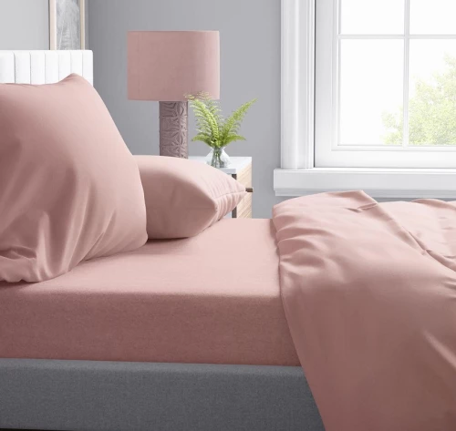 Σετ Σεντόνια Μονά 2τμχ (160x240) Solid 503 Dusty Rose βαμβακερά DimCol