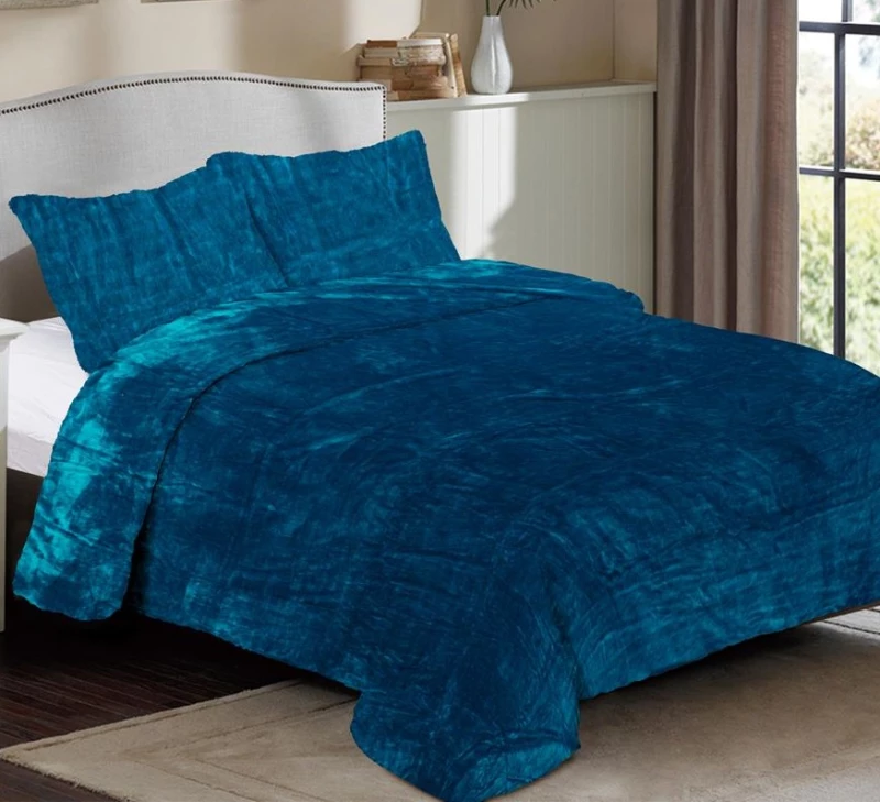 Κουβέρτα Υπέρδιπλη 220x240 Coral Fleece Solid 03 Petrol Dimcol