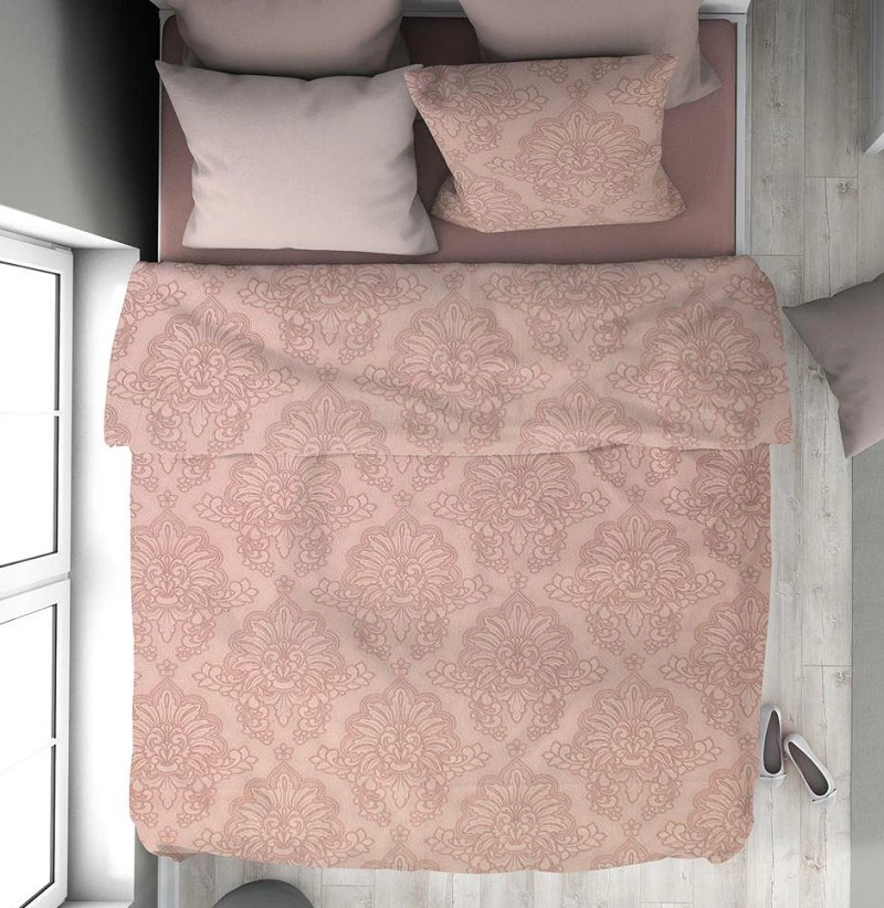 Παπλωματοθήκη Μονή 160x240 Άρτεμις 703 Dusty Rose βαμβακερή Dimcol