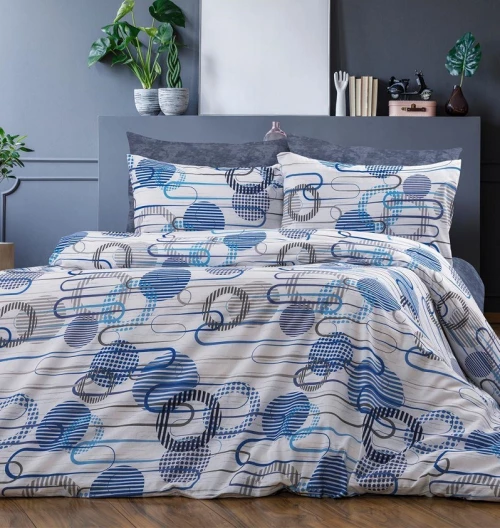 Σετ Σεντόνια King Size (240x270) Διώνη 602 White-Blue DimCol