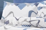 Παπλωματοθήκη Μονή 160x240 Δαρεία 489 White-Blue Dimcol