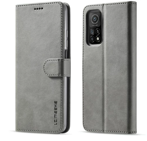 Για Xiaomi Redmi Note 10 5G / Poco M3 Pro LC. IMEEKE Θήκη Δέρματος Οριζόντιας Αναδίπλωσης με Υφή Μοσχαριού με Στήριξη & Θήκες Καρτών & Πορτοφόλι (Καφέ) (Γκρι)