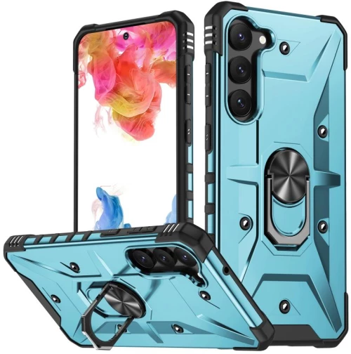 Για Samsung Galaxy S23+ 5G Δαχτυλίδι κάτοχος θήκη τηλεφώνου (Ανοιχτό Μπλε)