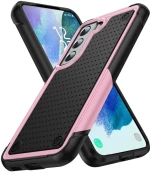Για Samsung Galaxy S21 FE 5G PC + TPU Αδιάβροχη προστατευτική θήκη τηλεφώνου (Ροζ+Μαύρο)