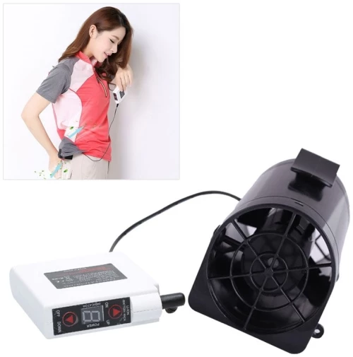 Φορητός Μίνι Ανεμιστήρας Ζώνης Ψύξης USB Δερματικός Ψύκτης (Μαύρο)
