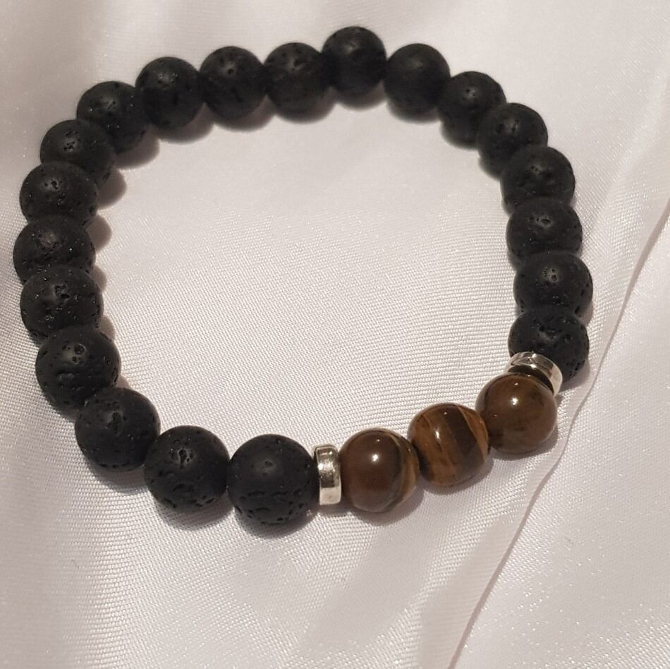 Ανδρικό Βραχιόλι λάβας  με μάτι τίγρη κ.BR23-212