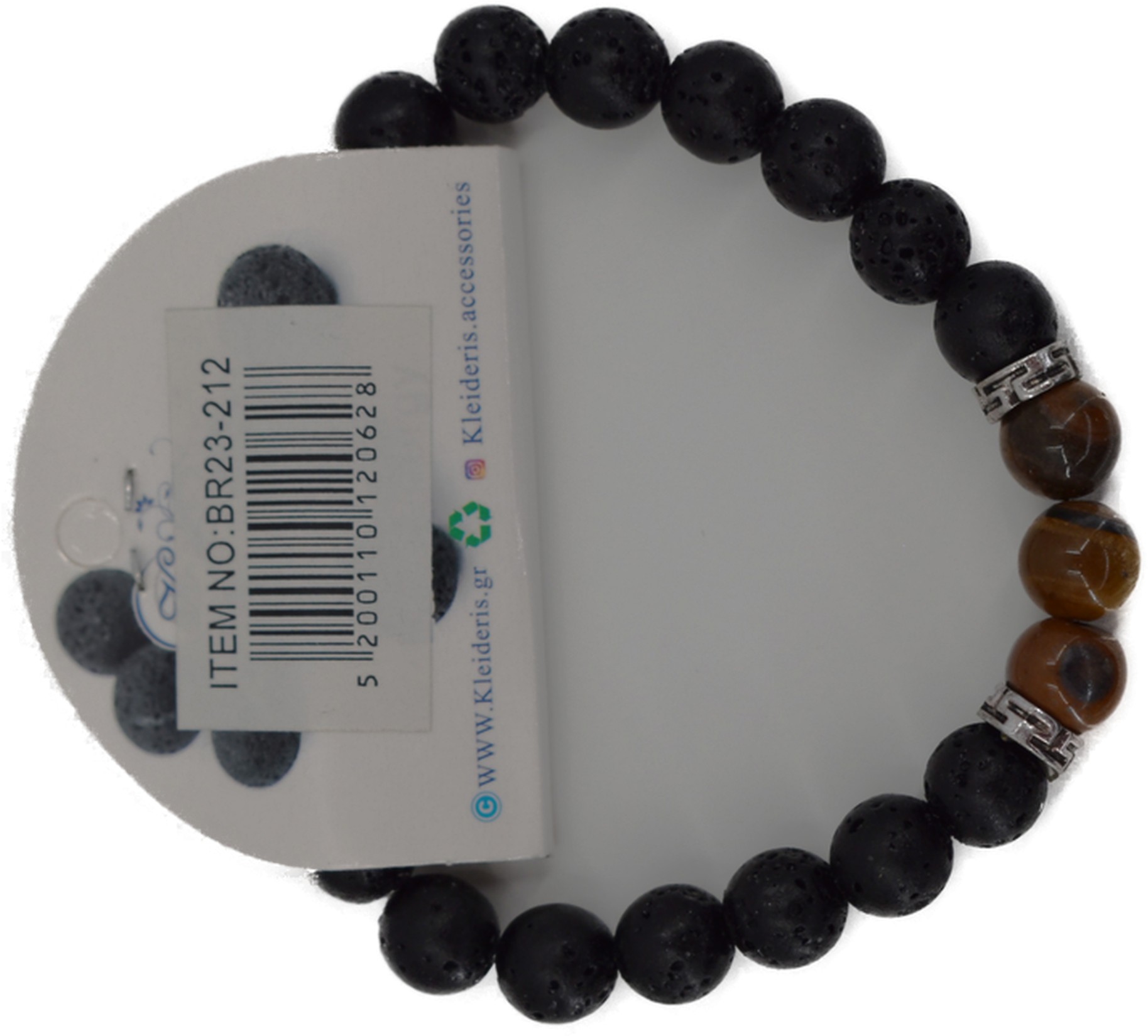 Ανδρικό Βραχιόλι λάβας  με μάτι τίγρη κ.BR23-212