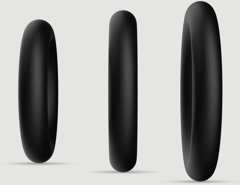 Σετ Δαχτυλίδια Πέους Forto F-39 Trio Cock Ring Set - Μαύρο
