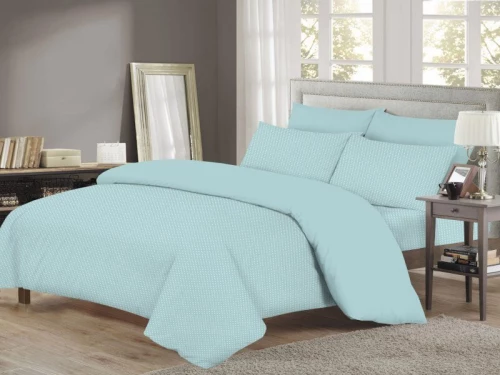 Σετ Σεντόνια 100% Βαμβακερά Τυρκουάζ Πουά Γαρύφαλλο - 220x260