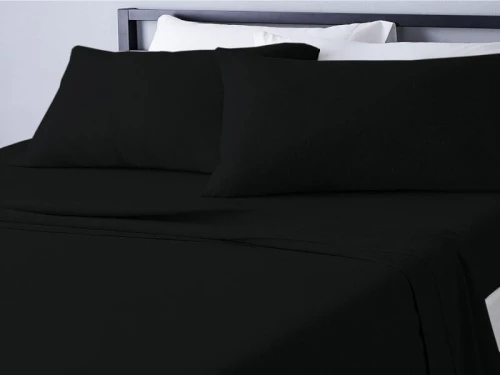 Σετ Σεντόνια Μαύρα 100% Βαμβακερά Reactive One Color Γαρύφαλλο - 180x200