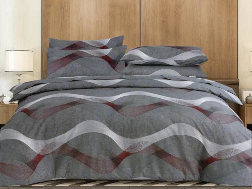 Σετ Σεντόνια Triple Curves 100% Βαμβακερά Reactive One Color Γαρύφαλλο - 230x260, Χωρίς Λάστιχο