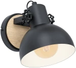 Φωτιστικό Επίτοιχο Eglo 44057 LUBENHAM Καφέ (Brown)|Μαύρο Ματ (Black Mat)