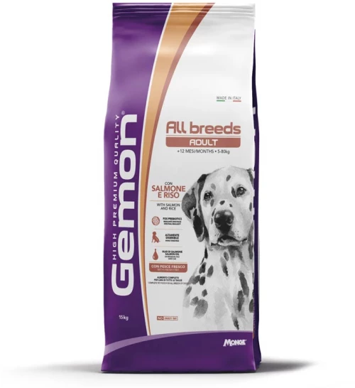 Gemon Ξηρά Τροφή Σκύλου Adult All Breeds Salmon & Rice 15kg