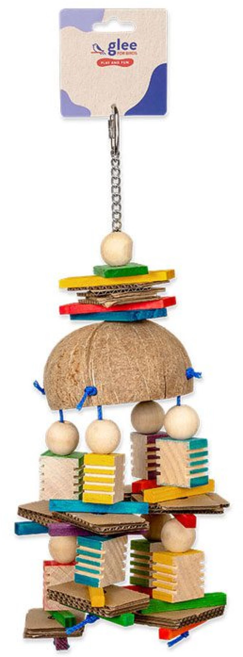 Glee Παιχνίδι Κρεμαστό για Πουλιά Coconut Mobile with Grouvy Blocks 35cm
