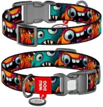 Waudog Κολάρο Σκύλου με Smart ID Toothed Monsters Plastic Fastex S 15mm x 25-35cm