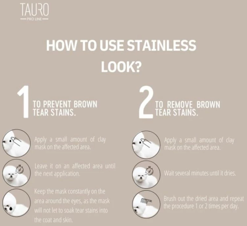 Stainless Look Clay Mask για Εξάλειψη Στιγμάτων από Έκκριση Δακρύων 50ml