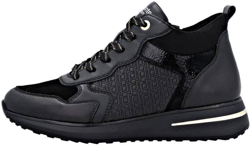 Remonte D1G71-00 Ανατομικό Δερμάτινο Μποτάκι Sneaker Μαύρο