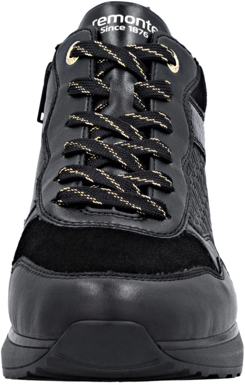 Remonte D1G71-00 Ανατομικό Δερμάτινο Μποτάκι Sneaker Μαύρο
