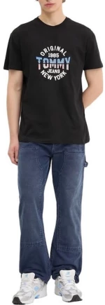 Tommy Jeans ανδρικό βαμβακερό regular t-shirt μαύρο DM0DM21913-BDS
