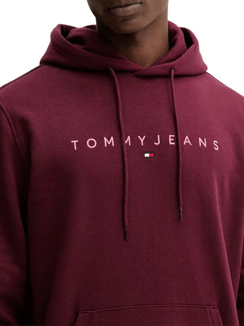 Tommy Jeans ανδρικό βαμβακερό φούτερ regular fit μπορντό DM0DM20746-XIU