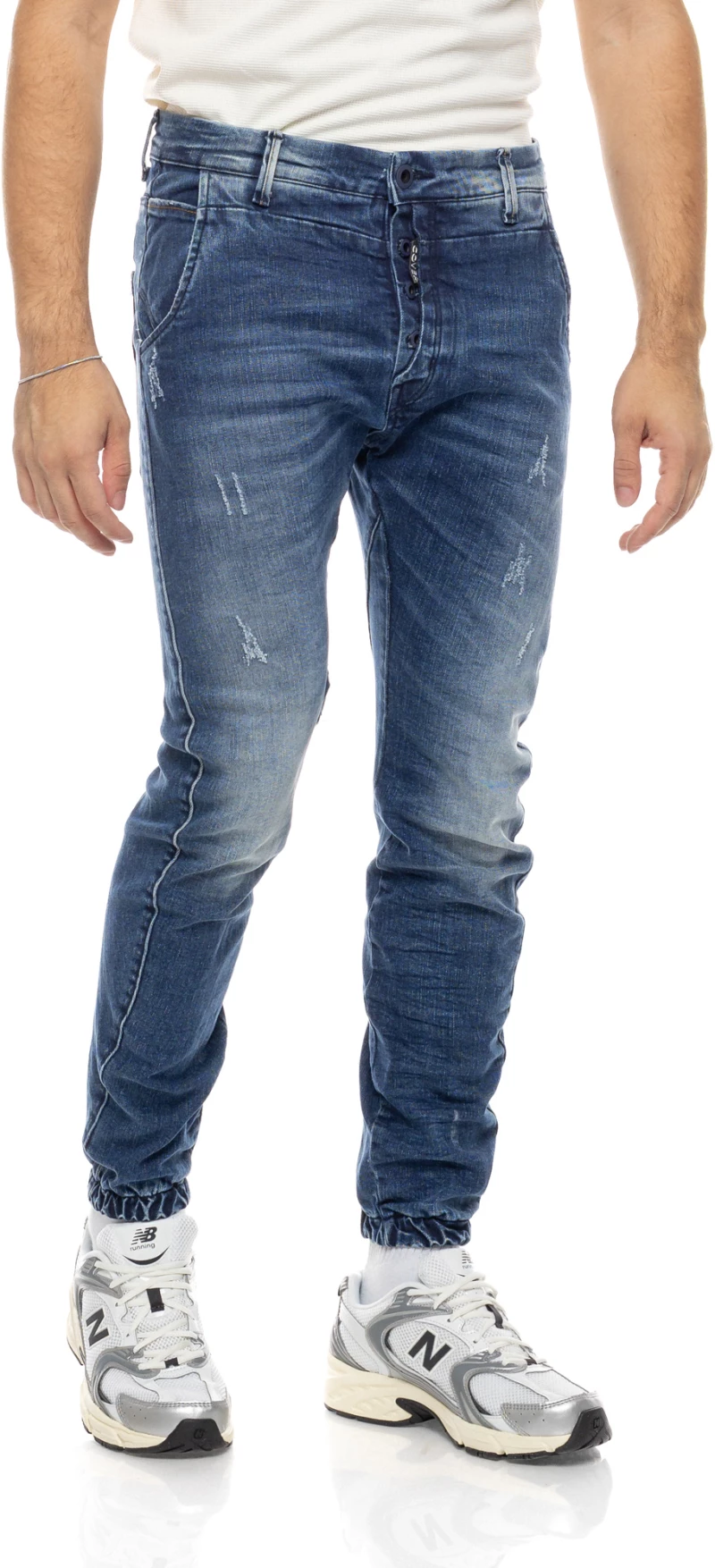 Cover Jeans ανδρικό βαμβακερό Jogger Tapered fit τζιν Como μπλε E5550