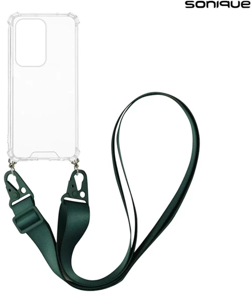 Θήκη Σιλικόνης με Strap Sonique Armor Clear Honor 200 Lite 5G Πράσινο Σκούρο