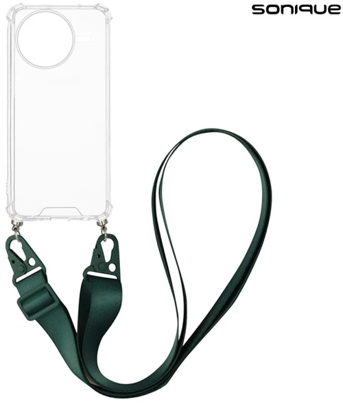 Θήκη Σιλικόνης με Strap Sonique Armor Clear Xiaomi Poco F7 Pro 5G / Poco F7 Ultra 5G Πράσινο Σκούρο