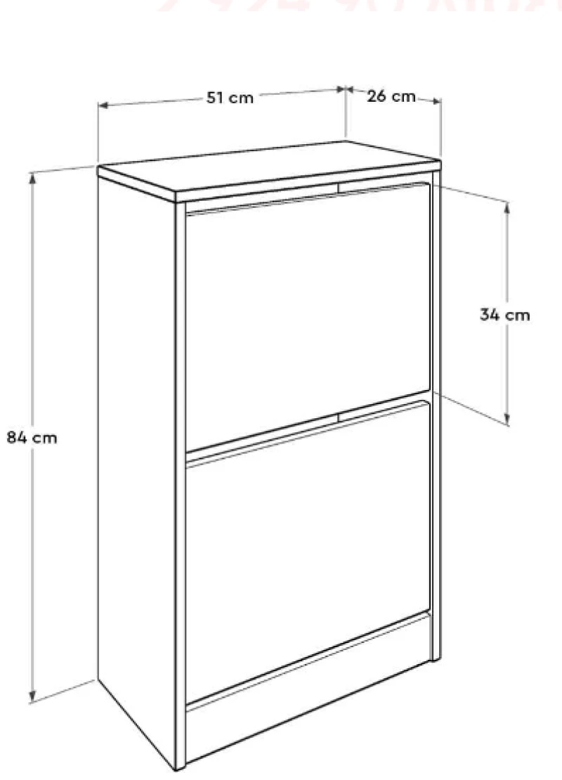 Παπουτσοθήκη Flat Λευκό 51x84x26cm (ΠxΥxΒ)