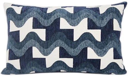 Μαξιλάρι Jacquard μπλε λευκό 38x58cm
