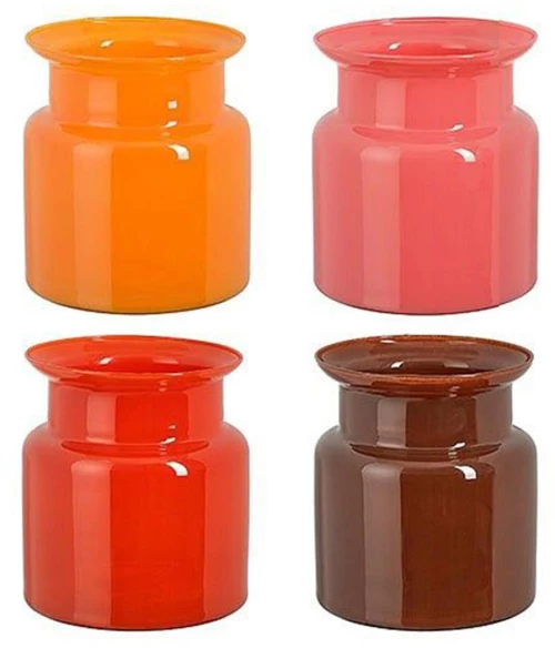 Βάζο γυάλινο 4χρώματα Φ14,5Η14,5 cm