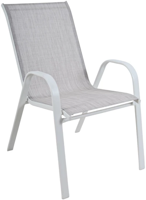 ΚΑΡΕΚΛΑ ΜΕ ΛΕΥΚΟ ΜΑΤ ΜΕΤΑΛΛΙΚΟ ΣΚΕΛΕΤΟ ΚΑΙ TEXTILENE ΥΦΑΣΜΑ 75x55x92εκ.  - Ankor 851225