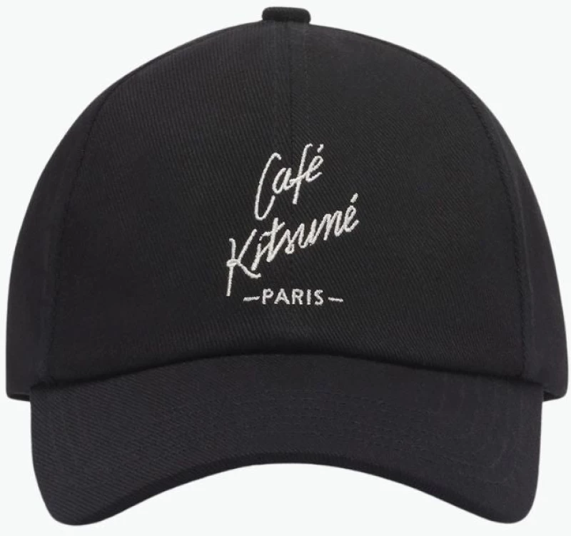Maison Kitsune Cafe Kitsune Cap Hat Black