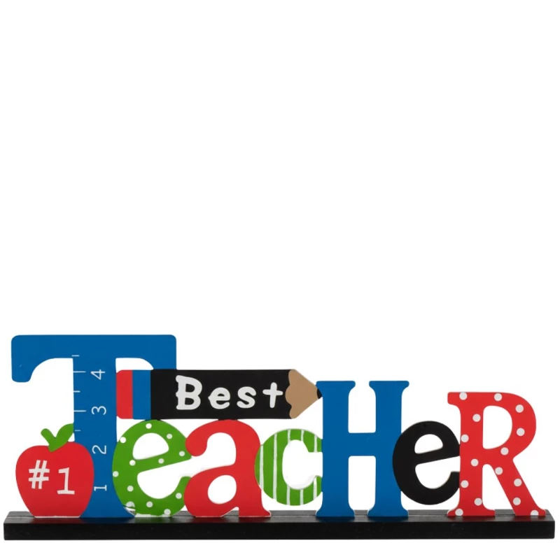 Ξύλινo Διακοσμητικό Best Teacher Wooden Sign