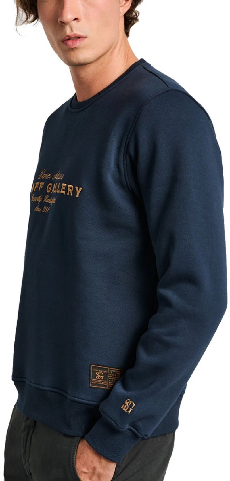 STAFF Ανδρικό μπλέ navy μακρυμάνικο φούτερ 64-111.054.Ν0045