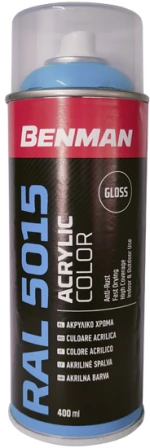Σπρέι γαλάζιο γυαλιστερό Ral 5015 Benman 400ml 28621