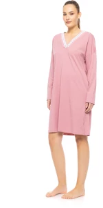 Γυναικείο Νυχτικό Pink Label - V neck -Ροζ - Regular Fit - Cotton