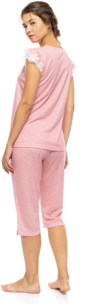 Γυναικεία Πυτζάμα Pink Label - Kάπρι -  SUMMER GEO Raspberry -  Με Πατιλέτα - Cotton